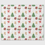 かわいいクリスマスラッピング紙 ラッピングペーパー (フラット)
