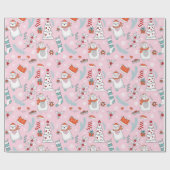 かわいいクリスマスラッピング紙 ラッピングペーパー (フラット)