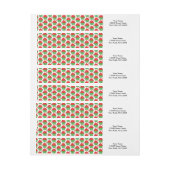 かわいいクリスマスラップのまわりに差出人住所ラベル ラップアラウンドラベル (シート)