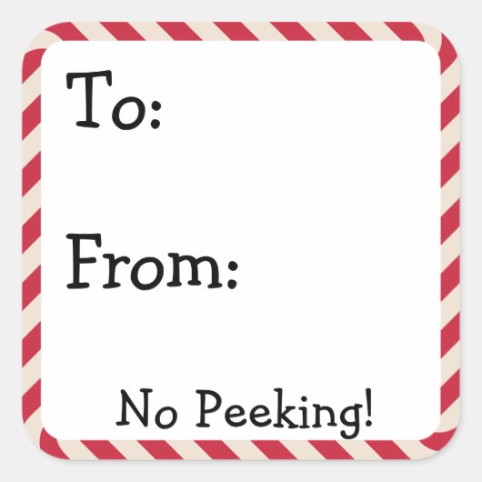 かわいいクリスマスラベルスタンプ スクエアシール (正面)