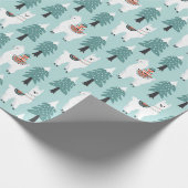 かわいいクリスマスラマの柄 ラッピングペーパー (角)