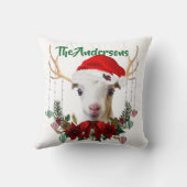 かわいいクリスマスラマンチャヤギ〔雄ジカの〕枝角とリース クッション (裏面)