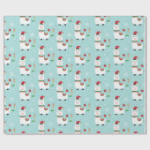 かわいいクリスマスラマ ラッピングペーパー (フラット)