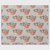 かわいいクリスマスラマ ラッピングペーパー (フラット)