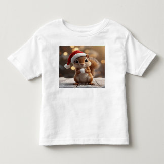 かわいいクリスマスリスのトドラージャージーTシャツ トドラーTシャツ