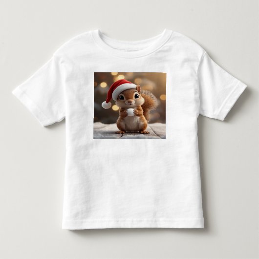 かわいいクリスマスリスのトドラージャージーTシャツ トドラーTシャツ (正面)