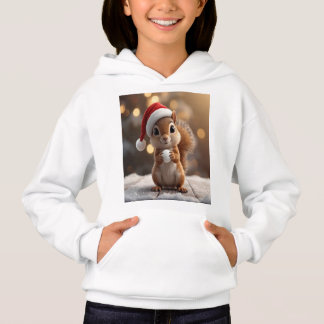 かわいいクリスマスリスのパーカー 女子用