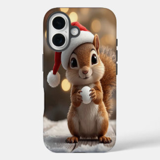 かわいいクリスマスリスのiPhone 16ケース iPhone 16ケース