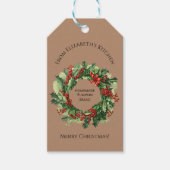 かわいいクリスマスリースの食べ物ギフトカスタムネーム ギフトタグ (正面)