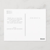 かわいいクリスマスリース赤ちゃんシャワーありがとう ポストカード (裏面)