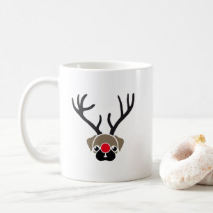 かわいいクリスマスレッドノーズルドルフpugコーヒーマグ コーヒーマグカップ