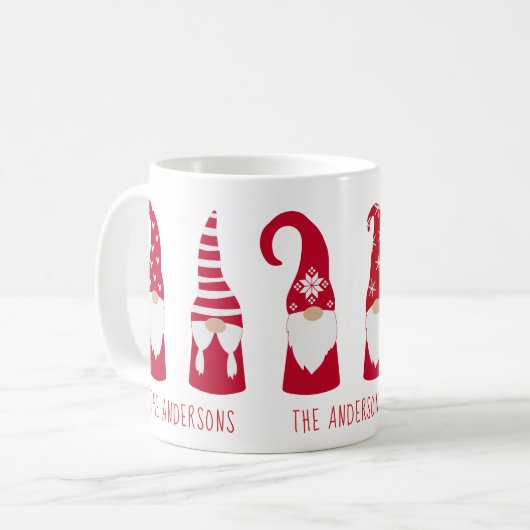 かわいいクリスマスレッド格言 パーソナライズされた コーヒーマグカップ (正面左)