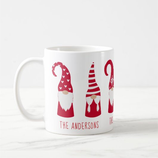 かわいいクリスマスレッド格言 パーソナライズされた コーヒーマグカップ (左)