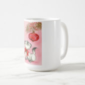 かわいいクリスマスレトロヴィンテージの子猫と木 コーヒーマグカップ (正面右)