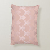 かわいいクリスマスローズの金ゴールドのジンジャーブレッドマンパターン アクセントクッション (裏面(縦))