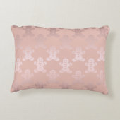 かわいいクリスマスローズの金ゴールドのジンジャーブレッドマンパターン アクセントクッション (裏面)