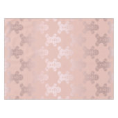 かわいいクリスマスローズの金ゴールドのジンジャーブレッドマンパターン テーブルクロス (正面(横))