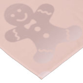 かわいいクリスマスローズの金ゴールドのジンジャーブレッドマンパターン テーブルクロス (アングル)