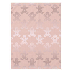 かわいいクリスマスローズの金ゴールドのジンジャーブレッドマンパターン テーブルクロス