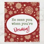 かわいいクリスマスワインラベル！ ワインラベル (シングルラベル)