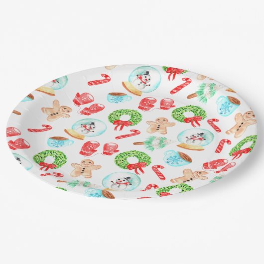 かわいいクリスマス一年で最も素敵な時間 ペーパープレート (アングル)