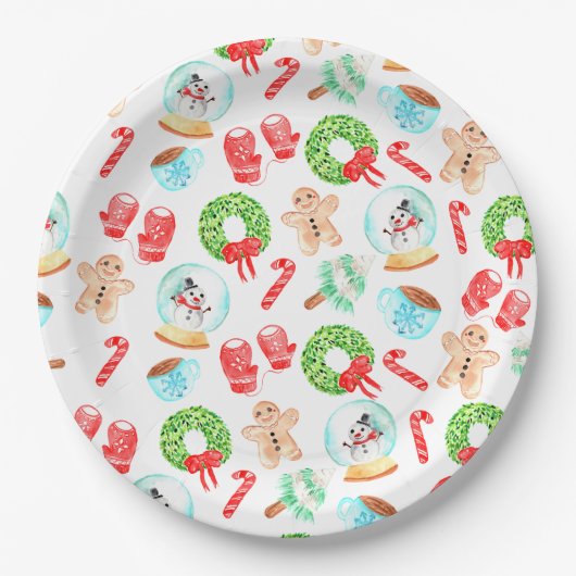 かわいいクリスマス一年で最も素敵な時間 ペーパープレート (正面)