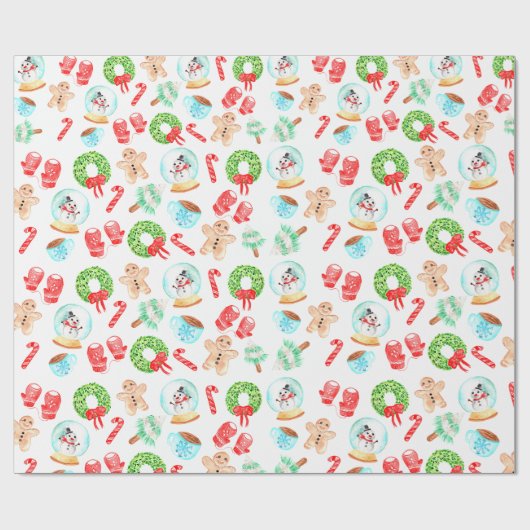 かわいいクリスマス一年で最も素敵な時間 ラッピングペーパー (フラット)