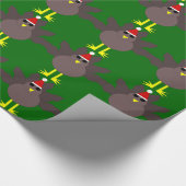 かわいいクリスマス七面鳥ラッピング紙 ラッピングペーパー (角)