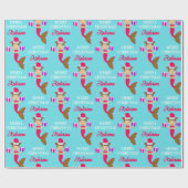 かわいいクリスマス人魚ガールサンタハット海 ラッピングペーパー (フラット)