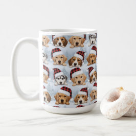 かわいいクリスマス仔犬 コーヒーマグカップ