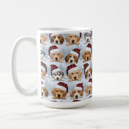 かわいいクリスマス仔犬 コーヒーマグカップ