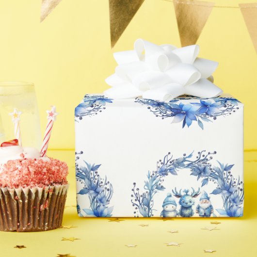 かわいいクリスマス仲間 ラッピングペーパー (誕生日パーティー)