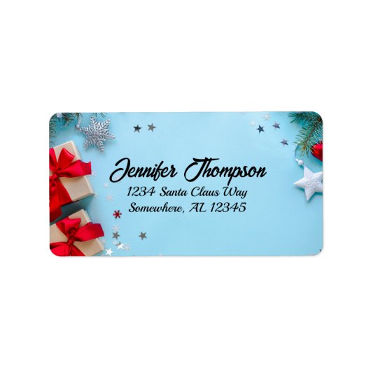 かわいいクリスマス住所 シール (正面)
