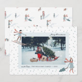 かわいいクリスマス写真のホリデーカード シーズンカード (正面/裏面)