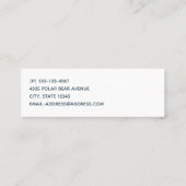 かわいいクリスマス冬の動物のパターン スキニー名刺 (裏面)