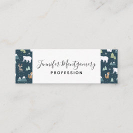 かわいいクリスマス冬の動物のパターン スキニー名刺