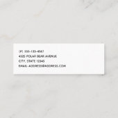 かわいいクリスマス冬の動物のパターン スキニー名刺 (裏面)