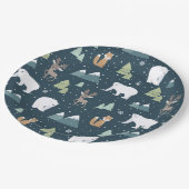 かわいいクリスマス冬の動物のパターン ペーパープレート (アングル)