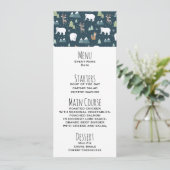 かわいいクリスマス冬の動物のパタ素朴ーンメニュー 招待状 (スタンド正面)