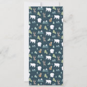 かわいいクリスマス冬の動物のパタ素朴ーンメニュー 招待状 (裏面)