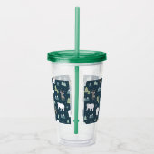 かわいいクリスマス冬の動物のパタ素朴ーン アクリルタンブラー (右)