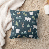 かわいいクリスマス冬の動物のパタ素朴ーン クッション (ブランケット)