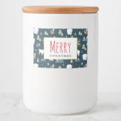 かわいいクリスマス冬の動物のパタ素朴ーン フードラベル (正面)