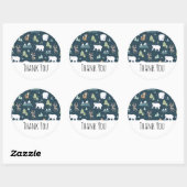 かわいいクリスマス冬の動物のパタ素朴ーン ラウンドシール (シート)