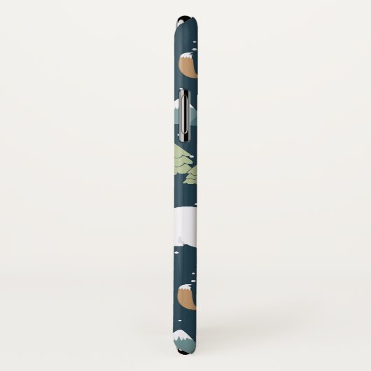 かわいいクリスマス冬の動物のパタ素朴ーン Case-Mate iPhoneケース (裏面/右)