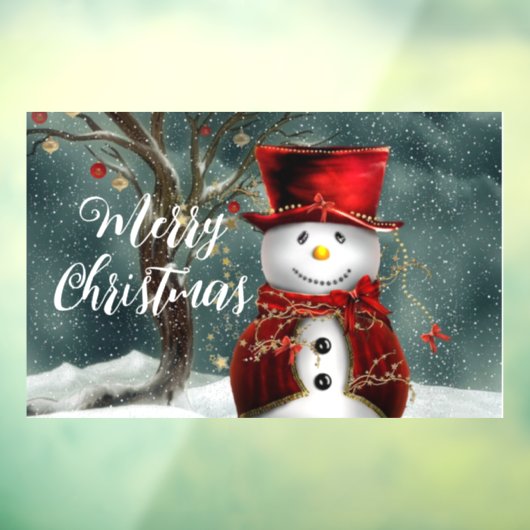 かわいいクリスマス冬の雪だるま ウィンドウサイン (シート3)