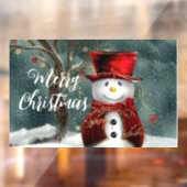 かわいいクリスマス冬の雪だるま ウィンドウサイン (シート2)