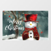 かわいいクリスマス冬の雪だるま ウィンドウサイン (シート)