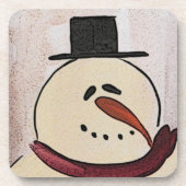 かわいいクリスマス初期の雪だるま コースター (正面)
