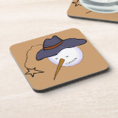 かわいいクリスマス初期の雪だるま コースター (左側)